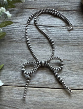 Load image into Gallery viewer, Bow Sterling Silver Multi Graduated Pearls Bead Necklace. 18 Inch. Gift