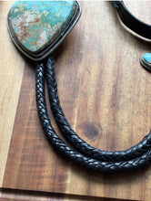 Load image into Gallery viewer, Large Native American Sterling Silver Royston Turquoise Bolo Tie Pendant CY