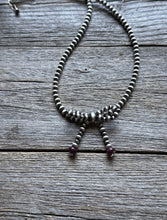 Load image into Gallery viewer, Bow Purple Spiny Sterling Silver 4mm Pearls Bead Necklace. 16 Inch. Gift