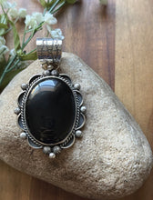 Load image into Gallery viewer, Native American Navajo Sterling Silver Black Onyx Pendant Etta Enditto Gift