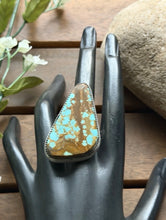Load image into Gallery viewer, Navajo Native Sterling Silver Number 8 Turquoise Adjustable Ring Leslie Nez Gift