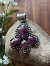 Load image into Gallery viewer, Native American Navajo Sterling Silver Purple Spiny Oyster Pendant Etta Enditto