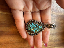 Load image into Gallery viewer, Navajo sterling silver king man turquoise pendant