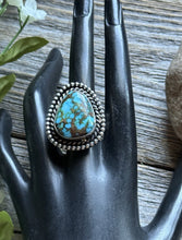 Load image into Gallery viewer, Native American Sterling Silver Kingman Turquoise Ring. Size 8. Mary Ellen