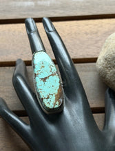 Load image into Gallery viewer, Navajo Native Sterling Silver Number 8 Turquoise Adjustable Ring Leslie Nez Gift