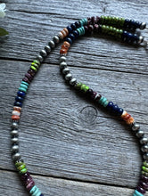 Load image into Gallery viewer, Sterling silver multistone necklace 20 Inch