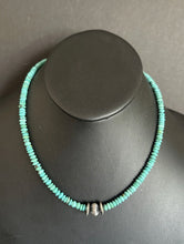 Load image into Gallery viewer, Sterling Silver Blue Turquoise Bead Necklace W Earrings Set. Gift 18 Inch