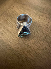 Load image into Gallery viewer, Navajo sterling silver  blk jack turquoise ring adjustable