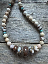 Load image into Gallery viewer, Sterling Silver Brown Wild Horse Bead Necklace. 18 inch. Gift