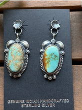 Load image into Gallery viewer, Navajo 925 Sterling Silver Royston Turquoise Earrings KY Southwestern