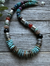 Load image into Gallery viewer, Tommy &amp; Rosita Singer T R Sterling Silver Turquoise Bead Necklace 20”