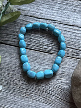 Load image into Gallery viewer, Blue Turquoise Nuggets 7 Inch Stretch Elastic Stretchy Bead Bracelet Gift