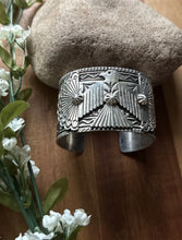 Load image into Gallery viewer, Sunshine Reeves Sterling Silver Thunderbird Cuff Bracelet Navajo Gift