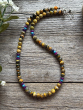 Load image into Gallery viewer, Bumblebee Jasper Multi Stone Color Sterling Silver Bead Necklace. 18 inch Gift