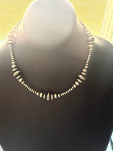 Load image into Gallery viewer, Multi graduated sterling silver flat bead necklace