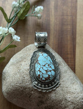 Load image into Gallery viewer, Navajo Sterling Silver Number 8 Turquoise Handmade Pendant Etta Enditto Gift