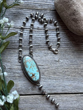 Load image into Gallery viewer, Navajo 925 Sterling Silver Royston Turquoise Pendant Rosary Necklace. 20 Inch KY