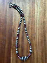Load image into Gallery viewer, Sterling silver purple spiny oyster necklace 18 inch