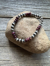 Load image into Gallery viewer, Purple Spiny Oyster 6mm 7 Inch Stretch Sterling Silver Pearls Bead Bracelet Gift