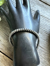 Load image into Gallery viewer, Flat Saucer 4mm 7.5 Inch 925 Sterling Silver Pearls Bead Bracelet. Southwestern