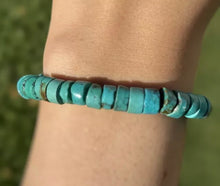 Load image into Gallery viewer, Turquoise Heishi 7 Inch Stretch Bead Bracelet Gift