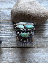Load image into Gallery viewer, Navajo Native Sterling Silver Black Onyx Royston Turquoise Cuff Bracelet RY