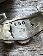 Load image into Gallery viewer, Vintage Pawn Navajo Sterling Silver Blue Turquoise Cluster Cuff Bracelet JW