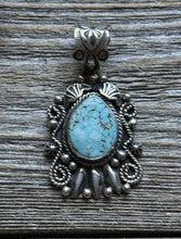 Load image into Gallery viewer, Navajo Sterling Silver Turquoise Pendant Geneva
