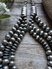 Load image into Gallery viewer, Sterling Silver Layered Multi Strand Pearls Bead Necklace 22 Inch “Navajo Style”