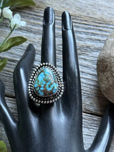 Load image into Gallery viewer, Native American Sterling Silver Kingman Turquoise Ring. Size 8. Mary Ellen