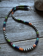 Load image into Gallery viewer, Sterling silver multistone necklace 20 Inch