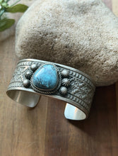 Load image into Gallery viewer, Navajo Native American Sterling Silver Turquoise Cuff Bracelet Maloney