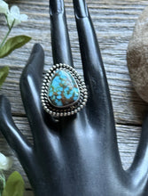 Load image into Gallery viewer, Native American Sterling Silver Kingman Turquoise Ring. Size 8. Mary Ellen