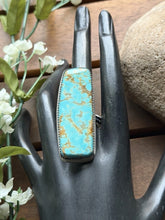 Load image into Gallery viewer, Navajo Native Sterling Silver Number 8 Turquoise Adjustable Ring Leslie Nez Gift