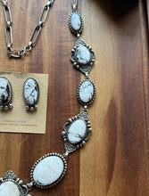 Load image into Gallery viewer, Navajo Sterling Silver White Buffalo Turquoise Lariat Necklace Set Mary Ellen