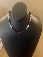 Load image into Gallery viewer, Sterling silver purple spiny oyster wb turquoise bead necklace 18 inch
