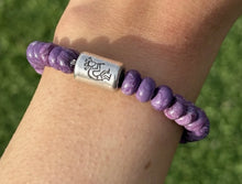 Load image into Gallery viewer, Kokopelli Purple 7 Inch Stretch Stretchy Elastic Bead Bracelet Gift