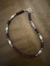 Load image into Gallery viewer, Sterling silver purple spiny oyster wb turquoise bead necklace 18 inch
