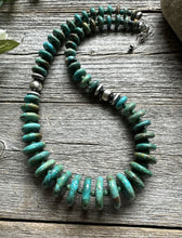 Load image into Gallery viewer, Southwestern 925 Sterling Silver Graduated Turquoise Bead Necklace. 18 inch
