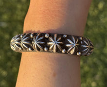Load image into Gallery viewer, Navajo Native American Sterling Silver Star Stacker Cuff Bracelet H Happy Piasso
