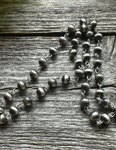 Load image into Gallery viewer, Sterling Silver 6mm Pearls Rosary Bead Necklace. 24 Inch.