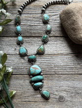 Load image into Gallery viewer, Navajo Sterling Silver Royston Turquoise Chain Lariat Bead Necklace K Yazzie