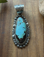 Load image into Gallery viewer, Navajo Sterling Silver Blue Turquoise Handmade Pendant K Yazzie Gift