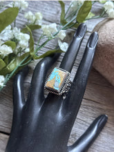 Load image into Gallery viewer, Sunshine Reeves 925 Sterling Silver Royston Turquoise Ring. Navajo. Size 8