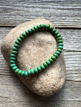 Load image into Gallery viewer, Green Turquoise 7 Inch Stretch Bead Bracelet Gift Southwestern