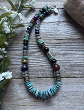 Load image into Gallery viewer, Tommy Rosita Singer T R Sterling Silver Blue Turquoise Bead Necklace 20 Inch
