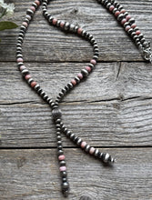 Load image into Gallery viewer, Jacla Sterling Silver Multi Graduated Pink Conch Pearls Bead Necklace 24 inch
