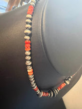 Load image into Gallery viewer, Sterling silver orange spiny oyster necklace 18inch