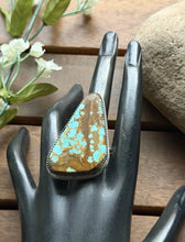 Load image into Gallery viewer, Navajo Native Sterling Silver Number 8 Turquoise Adjustable Ring Leslie Nez Gift