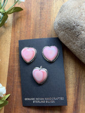 Load image into Gallery viewer, Navajo 925 Sterling Silver Pink Conch Earrings Pendant Set Signed Southwestern